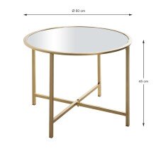 Beistelltisch >24744< in gold, Metall, Spiegel 5 mm - 45x60cm (HxD)