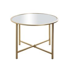 Beistelltisch >24744< in gold, Metall, Spiegel 5 mm - 45x60cm (HxD)