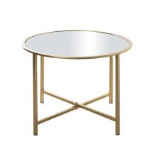 Beistelltisch >24744< in gold, Metall, Spiegel 5 mm - 45x60cm (HxD)