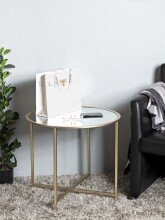 Beistelltisch >24744< in gold, Metall, Spiegel 5 mm - 45x60cm (HxD)