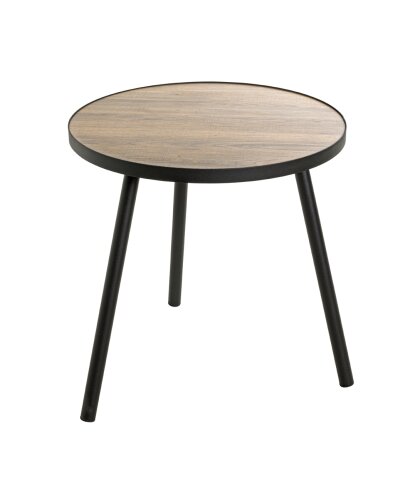 Beistelltisch >24865< in schwarz-eiche, MDF, Metall - 52x50cm (HxD)