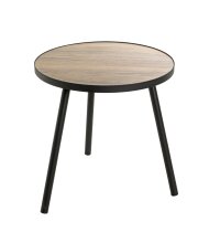 Beistelltisch >24865< in schwarz-eiche, MDF, Metall...