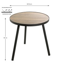 Beistelltisch >24865< in schwarz-eiche, MDF, Metall...