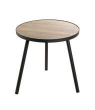 Beistelltisch >24865< in schwarz-eiche, MDF, Metall - 52x50cm (HxD)