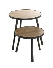 Beistelltisch >24865< in schwarz-eiche, MDF, Metall - 52x50cm (HxD)