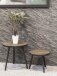 Beistelltisch >24865< in schwarz-eiche, MDF, Metall - 52x50cm (HxD)