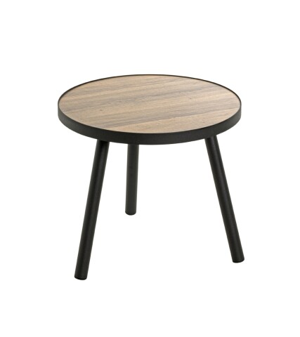 Beistelltisch >24866< in schwarz-eiche, MDF, Metall - 36x40cm (HxD)