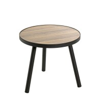 Beistelltisch >24866< in schwarz-eiche, MDF, Metall...