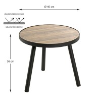 Beistelltisch >24866< in schwarz-eiche, MDF, Metall - 36x40cm (HxD)