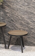 Beistelltisch >24866< in schwarz-eiche, MDF, Metall - 36x40cm (HxD)