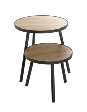 Beistelltisch >24866< in schwarz-eiche, MDF, Metall - 36x40cm (HxD)
