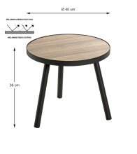 Beistelltisch >24866< in schwarz-eiche, MDF, Metall...