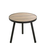 Beistelltisch >24866< in schwarz-eiche, MDF, Metall - 36x40cm (HxD)