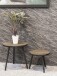 Beistelltisch >24866< in schwarz-eiche, MDF, Metall - 36x40cm (HxD)