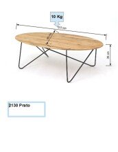 Couchtisch >2130< in Eiche Massiv, Gestell Eisen Schwarz - 120x36x60cm (BxHxT)