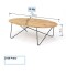 Couchtisch >2130< in Eiche Massiv, Gestell Eisen Schwarz - 120x36x60cm (BxHxT)
