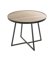 Beistelltisch >24867< in schwarz-eiche, MDF, Metall...