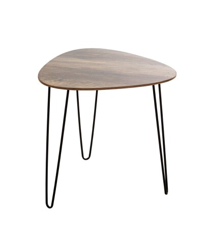 Beistelltisch >24868< in schwarz-eiche, MDF, Metall - 48x48x48cm (BxHxT)