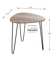 Beistelltisch >24868< in schwarz-eiche, MDF, Metall...