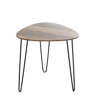 Beistelltisch >24868< in schwarz-eiche, MDF, Metall - 48x48x48cm (BxHxT)