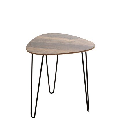 Beistelltisch >24869< in schwarz-eiche, MDF, Metall - 40x43x40cm (BxHxT)