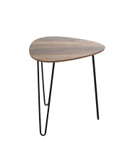 Beistelltisch >24869< in schwarz-eiche, MDF, Metall - 40x43x40cm (BxHxT)