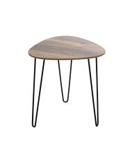 Beistelltisch >24869< in schwarz-eiche, MDF, Metall - 40x43x40cm (BxHxT)