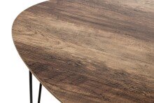 Beistelltisch >24869< in schwarz-eiche, MDF, Metall - 40x43x40cm (BxHxT)