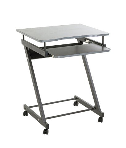 Computertisch >24889< in anthrazit, MDF, Metall - 60x75x49cm (BxHxT)