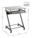 Computertisch >24889< in anthrazit, MDF, Metall - 60x75x49cm (BxHxT)