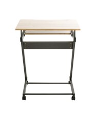 Computertisch >24989< in anthrazit-eiche, MDF, Metall - 60x75x49cm (BxHxT)
