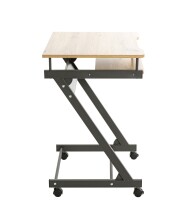 Computertisch >24989< in anthrazit-eiche, MDF, Metall - 60x75x49cm (BxHxT)