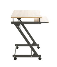 Computertisch >24989< in anthrazit-eiche, MDF, Metall - 60x75x49cm (BxHxT)