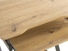 Computertisch >24989< in anthrazit-eiche, MDF, Metall - 60x75x49cm (BxHxT)