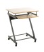 Computertisch >24989< in anthrazit-eiche, MDF, Metall - 60x75x49cm (BxHxT)