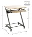 Computertisch >24989< in anthrazit-eiche, MDF, Metall - 60x75x49cm (BxHxT)