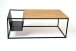 Couchtisch >2131< in Eiche Massiv, Gestell eisen Schwarz - 109x40x60cm (BxHxT)