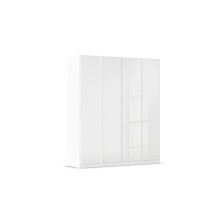 Drehtürenschrank >Monostar < in Kristallweißglas / alpinweiß - 181x210x54 (BxHxT)