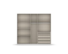 Drehtürenschrank >Modesty < in Kristallweißglas / alpinweiß - 226x210x54 (BxHxT)