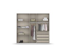 Drehtürenschrank >Modesty < in Kristallweißglas / alpinweiß - 226x210x54 (BxHxT)
