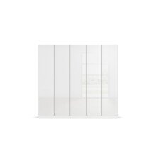 Drehtürenschrank >Modesty < in Kristallweißglas / alpinweiß - 226x210x54 (BxHxT)
