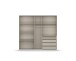Drehtürenschrank >Modesty < in Kristallweißglas / alpinweiß - 226x210x54 (BxHxT)