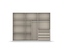 Drehtürenschrank >Modesty < in Kristallweißglas / alpinweiß - 271x210x54 (BxHxT)