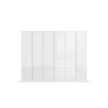 Drehtürenschrank >Modesty < in Kristallweißglas / alpinweiß - 271x210x54 (BxHxT)