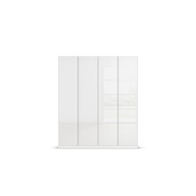 Drehtürenschrank >Modesty < in Kristallweißglas / alpinweiß - 181x210x54 (BxHxT)