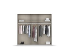Drehtürenschrank >Modesty < in Kristallweißglas / alpinweiß - 226x210x54 (BxHxT)