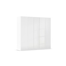 Drehtürenschrank >Modesty < in Kristallweißglas / alpinweiß - 226x210x54 (BxHxT)