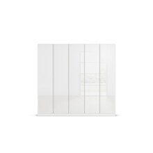 Drehtürenschrank >Modesty < in Kristallweißglas / alpinweiß - 226x210x54 (BxHxT)
