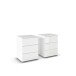 Nachtkommode >Monostar < (2er-Set) in Kristallweißglas / alpinweiß - 47x62x42cm B/H/T