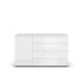 Sideboard >Modesty < in Kristallweißglas / alpinweiß - 140x81x42 (BxHxT)